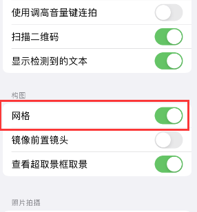 蔡甸苹果手机维修网点分享iPhone如何开启九宫格构图功能 