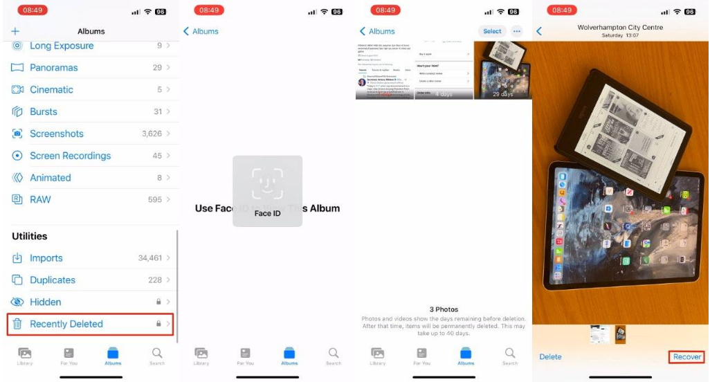 蔡甸苹果14维修分享 iPhone14 上恢复已删除的照片 